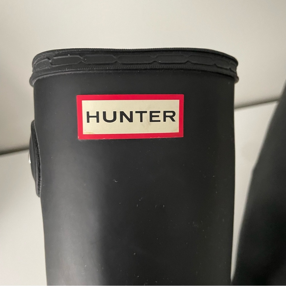 Hunter black rain boots size 7